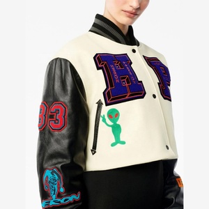 OEM Haute Qualité Chenille Broderie Hommes Collège Personnalisé Baseball Bomber Letterman Crop Applique Jersey Boxy Fit Hiver Stand - Product Image 5