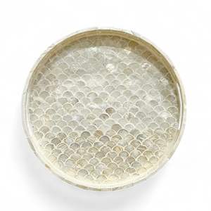 Plateau de service artisanal en nacre, plateau décoratif, écologique, incrustation de coquillages naturels, usage domestique, Vietnam - Product Image 2