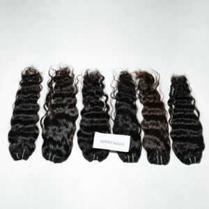 Extensions de cheveux humains naturels, 100% vierges, non traités, indiens, cuticules alignées, vague profonde lâche, mèches - Product Image 4