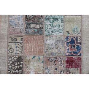 พรมตุรกีขนาดเล็ก 2.2x6.3 ฟุต พรมวินเทจสีเบจ ลายเรขาคณิตผสมลายดอกไม้ - Product Image 4