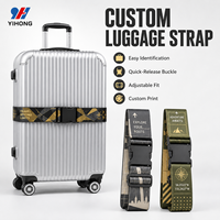 Sangle de bagage en sangle élastique rayée avec logo personnalisé, robuste, réglable, avec boucle à dégagement rapide, antidérapante