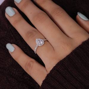 Joyería fina personalizada Anillos de boda de compromiso de plata esterlina S925 de oro rosa para mujer 18K Trendy 925 Silver 14K Gold IGI Certified - Product Image 1