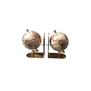 Globe Design Métal Laiton Dessus De Table Décoratif Serre-Livres Qualité Supérieure Unique Standard Bureau Document Serre-Livres Prix Le Plus Bas - Product Image 1
