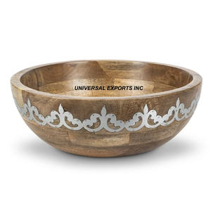 Cuenco de chocolate de madera de mango Cuenco de servicio hecho a mano de buena calidad Tamaño personalizado Nuevo cuenco de ensalada de madera - Product Image 1