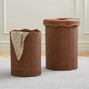 Rattan laundry <b>hamper</b> basket bins with cloth liner top selling storage bin <b>hampers</b> producer supply - Product Image 6