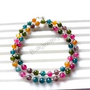 Natural <b>Tourmaline</b> <b>Necklace</b> 6mm Smooth Rondelle Beads Multicolor Gemstone Jewelry Handmade Beaded <b>Necklace</b> Gift for Her - Product Image 1