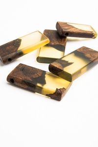 Juego de posavasos de resina de calidad PROTECT con efecto océano decorativo cuadrado redondo posavasos de resina de madera epoxi de Craftsy Home - Product Image 5