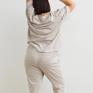 Vente en gros de vêtements de nuit derniers styles vêtements de nuit pour dames ensembles de nuisette pyjamas pour femmes manches courtes col rond - Product Image 4