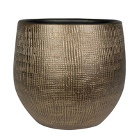 Vase à fleurs en verre Art déco moderne exclusif avec finition métallique raffinée pour les intérieurs de la maison et du bureau