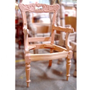 Cadre de chaise en bois d'acajou inachevé pour chambre à manger ou hôtel Meubles de salon en bois élégants - Product Image 6