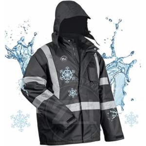 Chaqueta de Seguridad de Alta Visibilidad para Trabajadores Ambientales, Chaqueta de Seguridad Laboral para Hombre, Reflectante, de Poliéster, Impermeable, ANSI CLASE 2 EN - Product Image 1