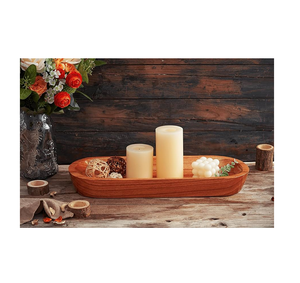 Decorative Wooden Dough Bowl Hand-Carved Long Wood Bowl for Farmhouse Home Decor Table top decorative items - Product Image 6