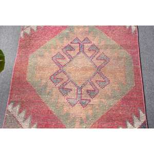 Alfombra Kilim roja y naranja de área grande, lana turca de tejido plano de 2,9x11,1 pies con respaldo de látex para pasillo adolescente o uso en la habitación - Product Image 5