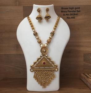 Ensemble de bijoux de mariée en or pour femmes, collier de mariage, boucles d'oreilles pour femmes - Product Image 2