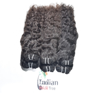 Vente en gros 100% faisceaux de vagues naturelles alignées sur les cuticules couleur noire cheveux humains indiens donneur unique brut bouclé prix bon marché - Product Image 5