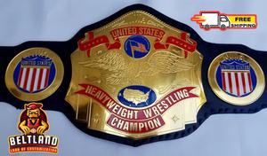 เข็มขัดแชมป์มวยปล้ำรุ่นเฮฟวี่เวท NWA สหรัฐอเมริกา ขนาดผู้ใหญ่ ทำจากสังกะสี หนา 2 มม. 4 มม. - Product Image 2