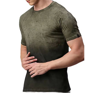 Venta al por mayor 100% tela de algodón tasa razonable cuello o media manga logotipo personalizado dos tonos color hombres camiseta de moda - Product Image 5