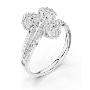 Bague à trois pierres en diamant de laboratoire de 0,728 carats pour femme, clarté VVS-VS EF, or 18 carats, 14 carats, 10 carats et argent 925, rose, jaune - Product Image 4