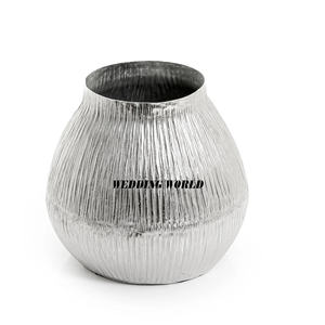 Florero de Metal niquelado, mesa decorativa hecha a mano, soporte de flores de diseñador, forma redonda, venta al por mayor, maceta de Metal - Product Image 6