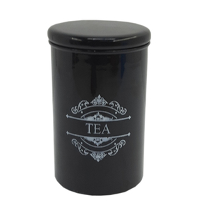 กระปุกใส่ของสำหรับตกแต่งเครื่องครัวงานแฮนด์เมดกล่องโลหะสีดำพร้อมฝาปิดดีไซน์ทันสมัยโบราณ - Product Image 1