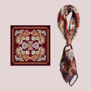 ผ้าพันคอไหมแท้ 100% ลายดอกไม้ฤดูใบไม้ผลิ ทรงสี่เหลี่ยม ดีไซน์ใหม่ สีเทา สำหรับใช้กลางแจ้ง ผลิตแบบขายส่ง ปรับแต่งได้ - Product Image 1