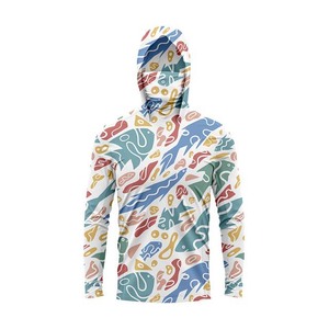 Conjuntos de pesca de manga larga de camuflaje con logotipo personalizado para hombre, sudaderas de secado rápido de poliéster duradero, Sudadera con capucha de protección UV UPF 50 + transpirable - Product Image 3