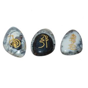 Top qualité noir Onyx Reiki 1-2 pierres ovales en gros pierre semi-précieuse artisanat chakra reiki pierres ensembles - Product Image 4