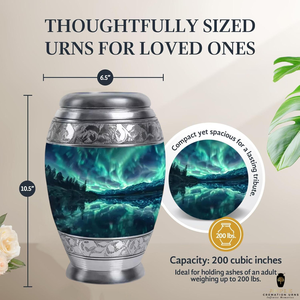 Handcrafted Aluminum Cremation <b>Urn</b> Elegant Cremation <b>Urns</b> with Meena Coating Leak-Proof Seal Keepsake (3 Cu) & <b>Large</b> (220 Cu) - Product Image 2