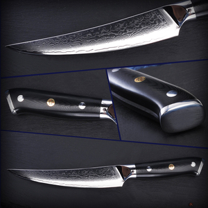 Vente directe d'usine de haute qualité 6.5 pouces en acier damas couteau texturé noir G10 poignée personnalisée à la main OEM couteaux de cuisine - Product Image 2