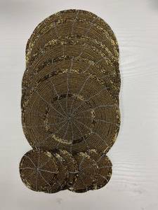 Chargeur perlé de luxe fait main pour manger un décor de vacances unique; pour napperon perlé de pendaison de crémaillère - Product Image 6