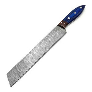 Premium Handmade Damasucs Steel Chef <b>Knife</b> with Other Handle Camping <b>Knife</b> Serrated Edge Clip Point OEM Size - Product Image 3