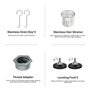 Dropship có sẵn từ USA 32 inch vuông mở nắp cống thép không gỉ thoát nước sàn trực tiếp thiết kế dòng chảy - Product Image 5