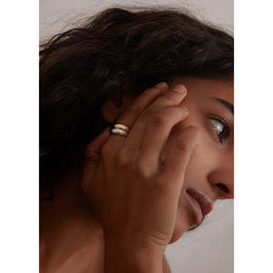 Double Dome Ring in Gold & <b>Silver</b> Dare to Love-for Gift Occasions - Product Image 2