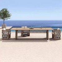 Ensemble de canapés en rotin d'extérieur, pour balcon, patio, jardin, cour, petit espace, meubles en osier modernes, table et chaises de détente