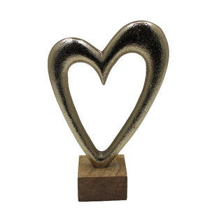 ไม้อลูมิเนียมรูปหัวใจตกแต่งโต๊ะตกแต่งด้วยทองเหลืองหยาบ EPL สีธรรมชาติแบบร้อนทำจากโลหะ - Product Image 1