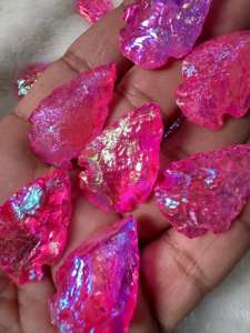 Puntas de Flecha de Cristal - Venta al por Mayor de Puntas de Flecha de Ágata Rosa Aura Talladas - Puntas de Cristal con Recubrimiento Arcoíris a Granel - Product Image 5