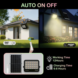 Lampe solaire Homehop pour extérieur, jardin, 300W LED, projecteur étanche, automatique, lampe de sécurité murale pour jardin, balcon (3 couleurs) - Product Image 3