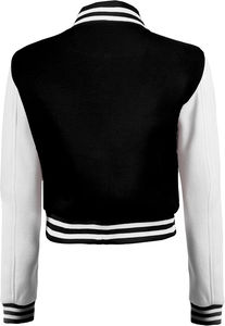 Chaquetas universitarias de béisbol para mujer, logotipo bordado de chenilla personalizado de alta calidad, forro de lana, manga larga - Product Image 3