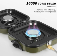 Cuisinière à gaz moderne à 2 brûleurs Mini cuisinière portable pour voyage RV Utilisation commerciale Offre Spéciale Petit four à double plaque au butane