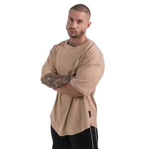 Camiseta estampada de gran tamaño de verano para hombre 100% algodón ajuste suelto estilo hombro caído logotipo personalizado Camiseta holgada - Product Image 1