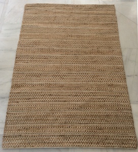 Usine directe luxe moderne salon usage domestique tissé à la main naturel non teint coloré coton jute rayé tapis épais ensembles de tapis - Product Image 5