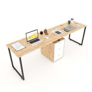 โต๊ะทำงานสำนักงานสไตล์มินิมอลทันสมัยสำหรับสองคน รุ่น BD68066 ขนาด 240x60x75 ซม. พร้อมฐานตู้เหล็กในตัว เฟอร์นิเจอร์หรูหรา - Product Image 1