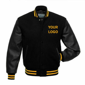 Top Tendance vente en gros broderie patch baseball letterman veste universitaire en cuir pour hommes Baseball Letterman Varsity Jacket - Product Image 4