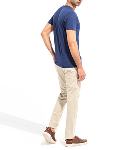 ราคาขายส่งสีทึบธรรมดาแห้งเร็วโพลีเอสเตอร์พิมพ์แขนสั้นคอกลมปรับแต่งเสื้อยืดกีฬาผู้ชาย - Product Image 3