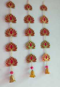แขวนดอกบัวแขวนผนังที่สวยงามสำหรับฉากหลังของบ้านงานปาร์ตี้ที่บ้าน navratri pooja บ้านปาร์ตี้ Diwali heena mehendi dholki Deco - Product Image 5
