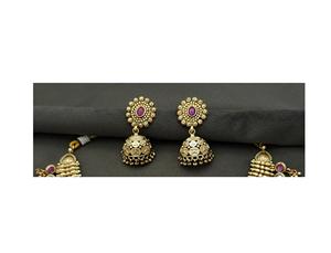 Exclusivo Juego de Collar de Diseño con Acabado Dorado de Primera Calidad con Aretes para Bodas, Colección para Mujer - Product Image 2