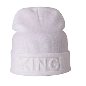 Gorro de lana con relieve personalizado de alta calidad para mujer 100% acrílico invierno liso teñido cálido gorros de diseñador de punto para mujer - Product Image 4