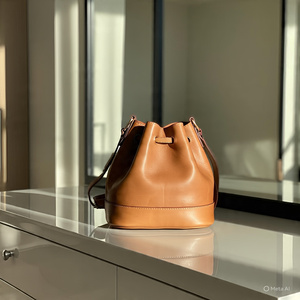 Sacs à seau pour femmes Sacs à seau en cuir rétro haut de gamme Sac à seau pour femmes Grande capacité quotidienne Sac à bandoulière en cuir véritable - Product Image 2