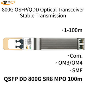 โมดู<span class=keywords><strong>ล</strong></span>รับส่งสัญญาณไฟเบอร์ออปติก OSFP SR8 850nm 50m FTTH MPO MMF ความเร็ว 800Gbps ขายดีจากโรงงาน รับประกัน 3 ปี เหมาะสำหรับศูนย์ข้อมูล AI และ HPC - Product Image 4