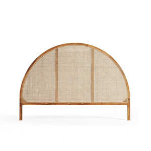 Cabecero de marco de madera maciza de teca con diseño moderno de ratán tejido para uso en dormitorio interior Material de alta calidad - Product Image 2